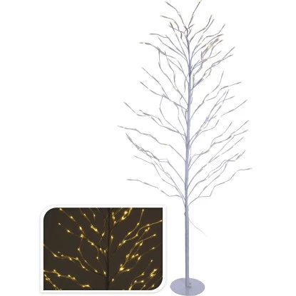 LED Baum 200 Warmweißen LEDs 150 Cm Weiß Innen Und Außen 4 LED Baum 200 Warmweißen LEDs 150 Cm Weiß Innen Und Außen – Bild 2