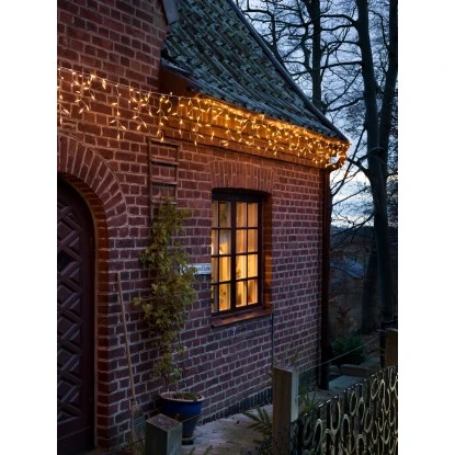 Konstsmide LED Eisregen Lichtervorhang 400 Dioden Bernsteinfarben 31V Außentrafo 5 Konstsmide LED Eisregen Lichtervorhang 400 Dioden Bernsteinfarben 31V Außentrafo – Bild 3