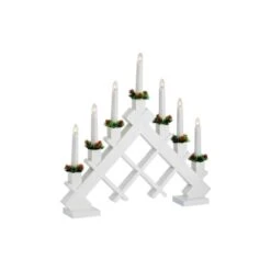Schwippbogen 7 Lichter Holz Weiß
