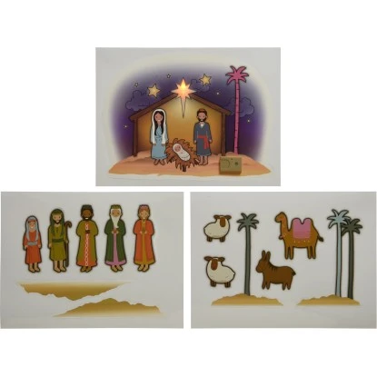 Fensterbild Krippe Mit LED-Beleuchtung 3 Fensterbild Krippe Mit LED-Beleuchtung