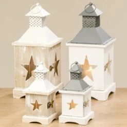 Laterne Kolding 25 - 44 Cm 2fach Sortiert Weiß