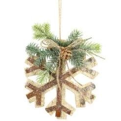 Schneeflocke Aus Holz Deko-Zweigen Aus KunststoffØ16 Cm