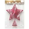 Baumspitze Stern Aus Metall Mit Rotem Glitzer 20 X 25 Cm