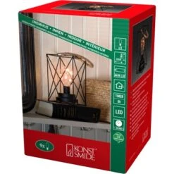 Konstsmide LED Metalllaterne Mit Schalter Eckig