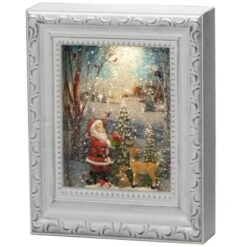 Konstsmide LED Wasserlaterne Weihnachtsmann Mit Tieren Antik Weiß