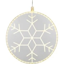 LED-Acrylscheibe Schneeflocke 55 Warmweiße LEDs Transparentes Kabel Ø 30 Cm