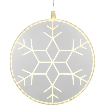 LED-Acrylscheibe Schneeflocke 55 Warmweiße LEDs Transparentes Kabel Ø 30 Cm 3 LED-Acrylscheibe Schneeflocke 55 Warmweiße LEDs Transparentes Kabel Ø 30 Cm