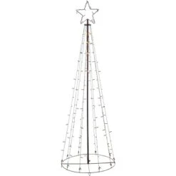 LED Fahnenstangen-Lichterkette 3D-Baum 175 Cm Schwarz