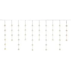 LED-Lichtervorhang Sterne 130 LEDs Warmweiß Transparentes Kabel 10 M