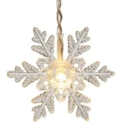 LED-Lichtervorhang Schneeflocke 100 LEDs Warmweiß Transparentes Kabel 6,9 M -Konstsmide Verkäufe 4048122180473 CU01 040321