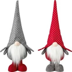 Stoff-Wichtel Stehend Grau Oder Rot 65 Cm