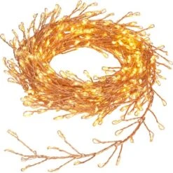 LED-Drahtlichterkette 480 LEDs Warmweiß Kupferfarbenes Kabel 9,8 M