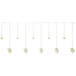 LED-Vorhang Sterne Und Mond 120 LEDs Warmweiß Transparentes Kabel 7 M