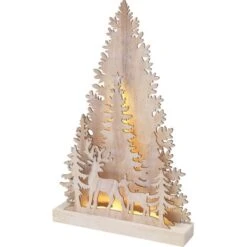 LED-Figur Baum Und Rentier 20 LEDs Warmweiß