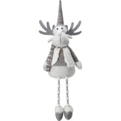 Stoff-Rentier Grau-Weiß 61 Cm 2-fach Sortiert