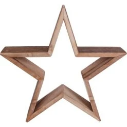 Holz-Stern Naturfarben 41 Cm X 43 Cm X 10 Cm