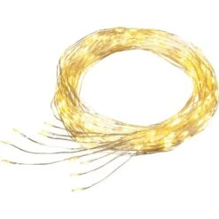 LED-Silberdraht-Lichtschweif 300 LEDs Warmweiß Transparentes Kabel 7,9 M