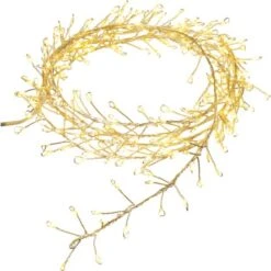 LED-Draht-Büschellichterkette 240 LEDs Warmweiß Transparentes Kabel 7,4 M