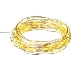 LED-Drahtlichterkette 320 LEDs Warmweiß Silbernes Kabel 35 M