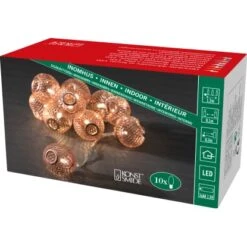 Konstsmide LED-Batterie-Lichterkette Kupferfarbene Metallkugeln 10 Dioden -Konstsmide Verkäufe 533 Lichterketten Innen 01