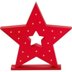 Holz-Stern 20 LEDs Batteriebetrieben -Konstsmide Verkäufe 637033 3299 3