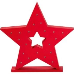 Holz-Stern 20 LEDs Batteriebetrieben -Konstsmide Verkäufe 637033 3299 4