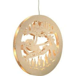 Fensterhänger Rund 10 Minilichter Schlitten