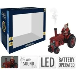 Weihnachtsmann Auf Traktor Mit Licht, Musik Und Dampf 28,5 Cm