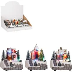 Haus Und Kirche 3 Fach Sortiert 10,5 X 10 X 11,5 Cm