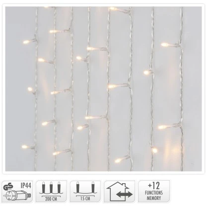 LED Lichterketten Vorhang Mit 200 LEDs 2 M Lang Mit 12 Funktionen 3 LED Lichterketten Vorhang Mit 200 LEDs 2 M Lang Mit 12 Funktionen