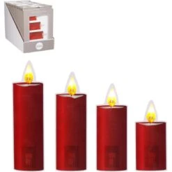 Fensteraufkleber Kerze Rot Glitter Batterieb. 4 Stk. 22 X 29 Cm