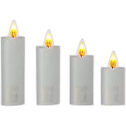 Fensteraufkleber Kerze Weiß Glitter Batterieb. 4 Stk. 22 X 29 Cm