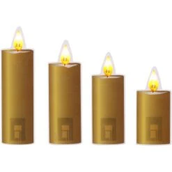 Fensteraufkleber Kerze Gold Glitzer 4 Stk. 22 X 29 Cm