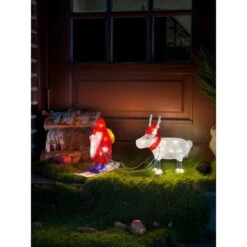 Konstsmide LED Acryl Weihnachtsmann Mit Rentier 40 Dioden Warmweiß -Konstsmide Verkäufe 821293 1533 2