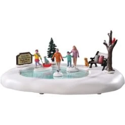 Weihnachtsdekoration Familien Schlittschuhfahrt