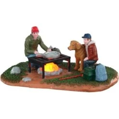 Weihnachtsdekoration Männer Mit Hund Am Grill