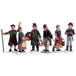 Weihnachtsdekoration Figuren Dorfbewohner 6er-Set