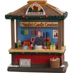 Lemax Weihnachtsdekoration Weihnachtsmarkt Stand Kerzen