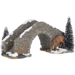 Brücke Aus Stein Mit Reh L24 X B11,5 X H13 Cm