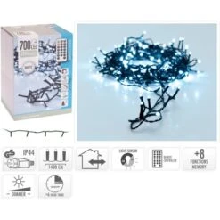 LED-Lichterkette Snake 700 Kaltweiße LED Mit Sensor Für Innen Und Außen