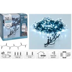 LED-Lichterkette 240 Kaltweiße LEDs App-Steuerung Innen Und Außen