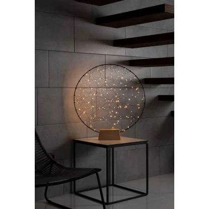 Konstsmide LED-Dekofigur Ring Metall Holzfuß Schwarz 160 Bernsteinfarbene LEDs 4 Konstsmide LED-Dekofigur Ring Metall Holzfuß Schwarz 160 Bernsteinfarbene LEDs – Bild 2