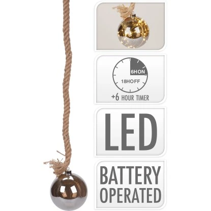 Weihnachtskugel An Seil 100 Cm Mit 24 Warmweißen LED 3 Weihnachtskugel An Seil 100 Cm Mit 24 Warmweißen LED