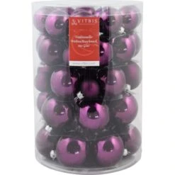 Weihnachtskugeln Glas Ultraviolett Verschiedene Größen 60tlg.