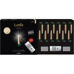 Lumix LED Mini Christbaumkerzen Superlight Gold 12er Basis-Set Innen Und Außen -Konstsmide Verkäufe t mini metallic bs gold 03